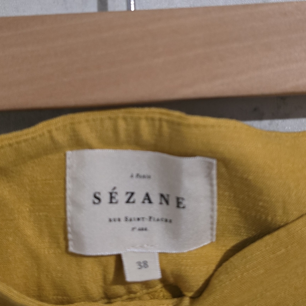 EUC Sezane Georges Linen Blend Trouser Yellow Size 38 / 6 - Picture 8 of 9